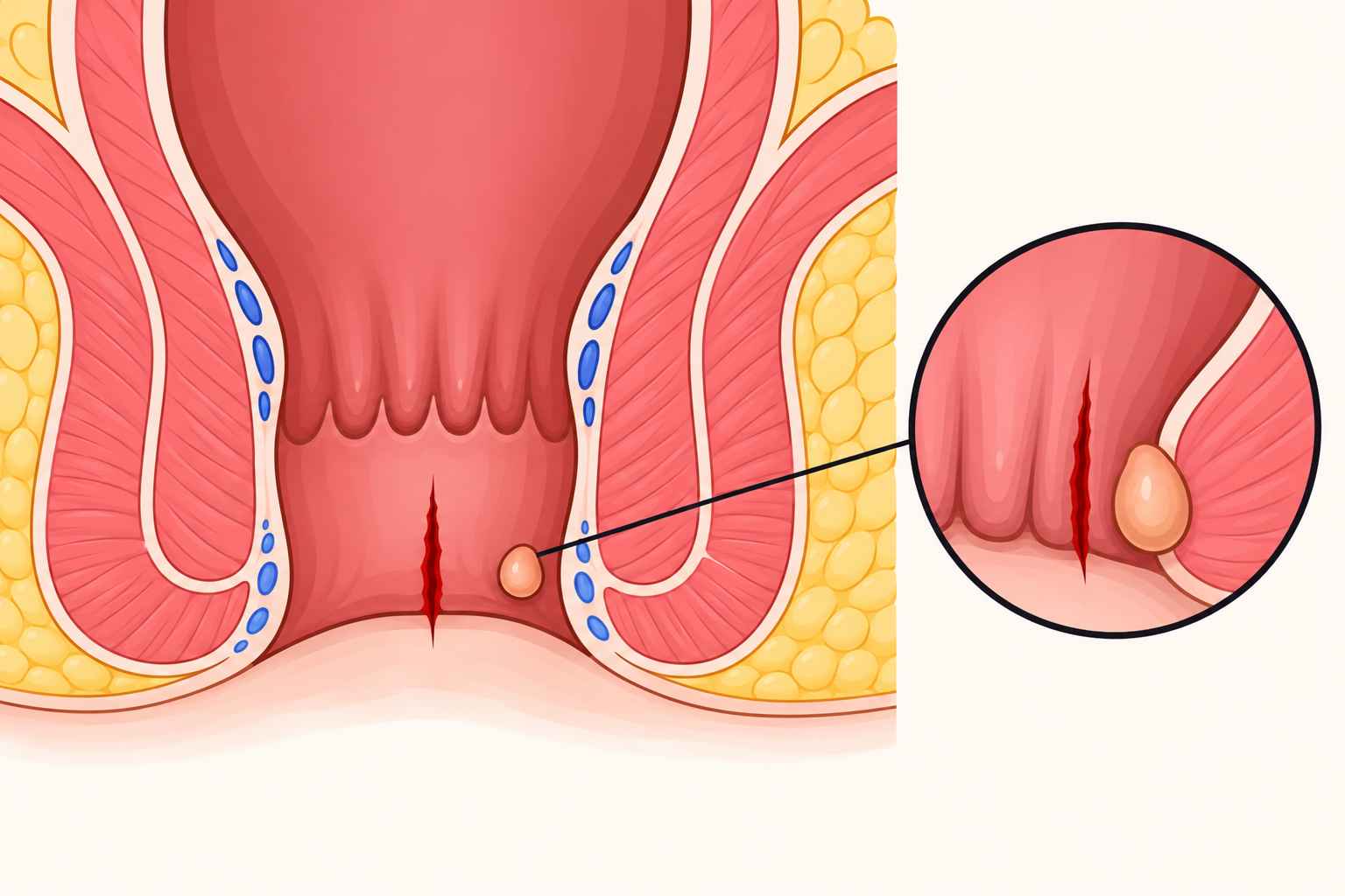 Small skin tag near a chronic fissure