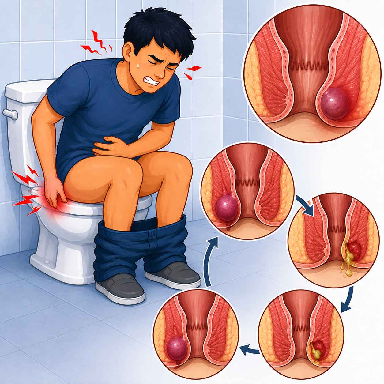 Repeated anal abscesses