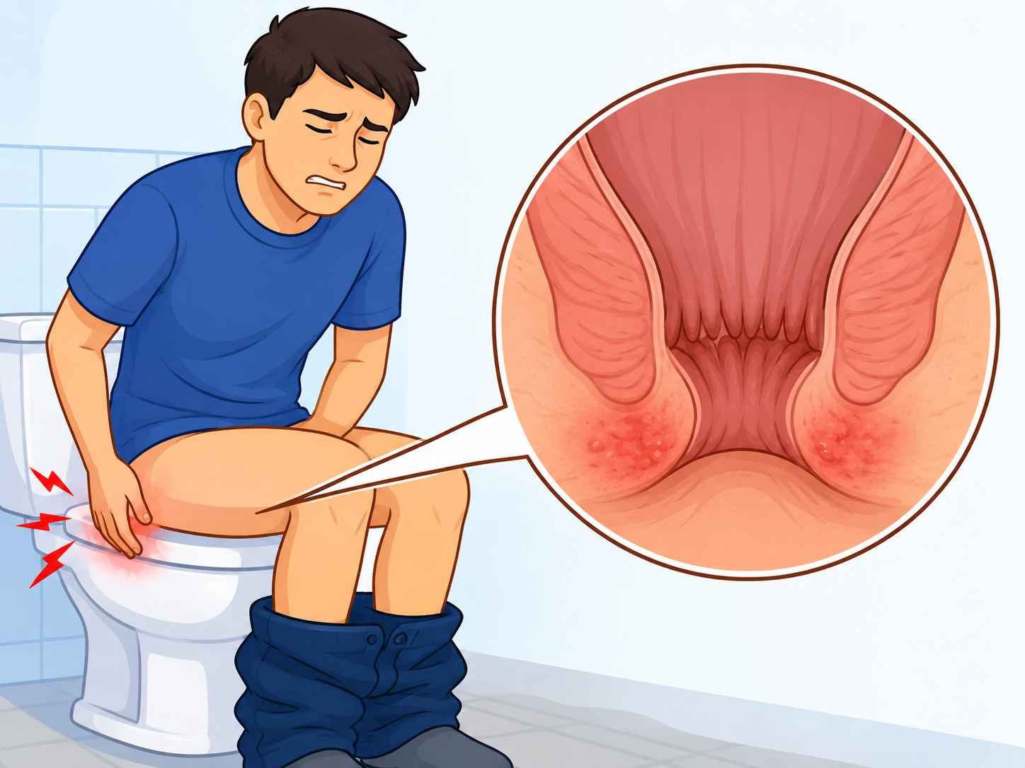 Skin irritation around the external opening