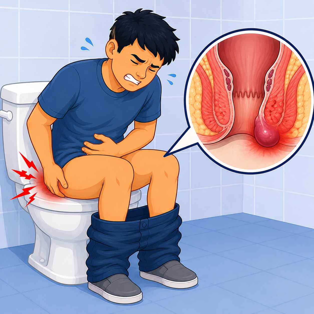 Pain or swelling around the anus