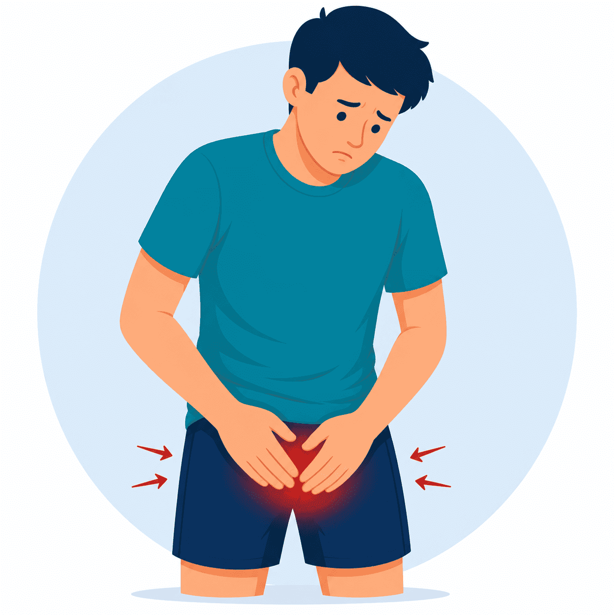 Heaviness or pressure in the groin area