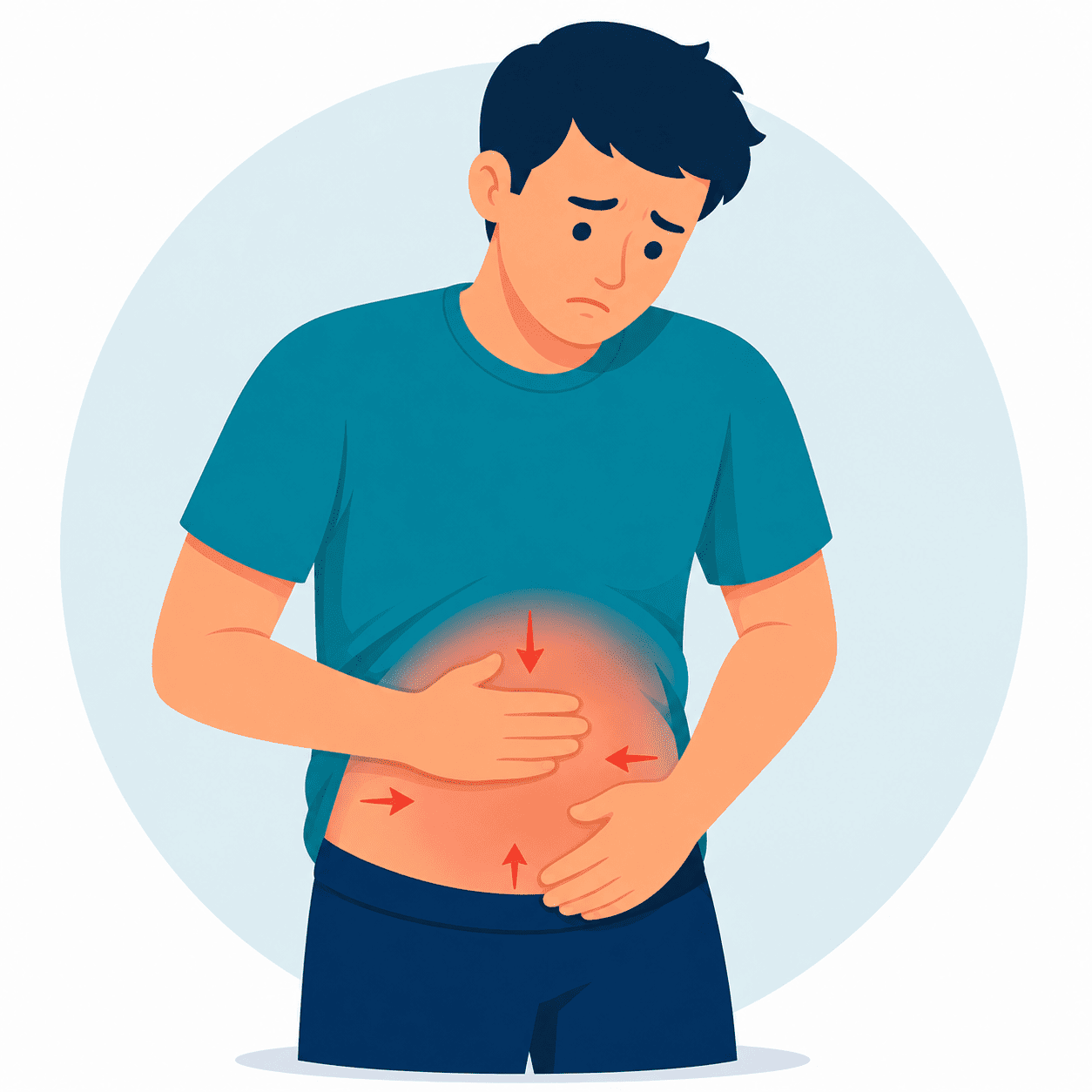 Heaviness or pressure in the abdomen
